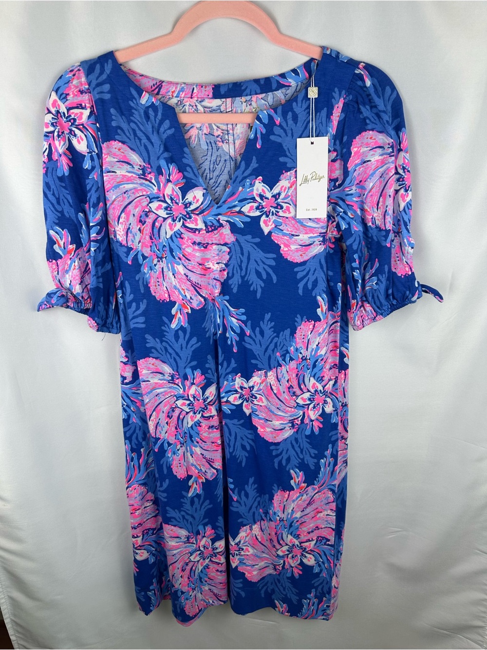 Lilly Pulitzer NWT, XS Easley short sleeve dress, multi for the fans, 010140